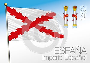 Spanish Empire historical flag, 1492, Spain