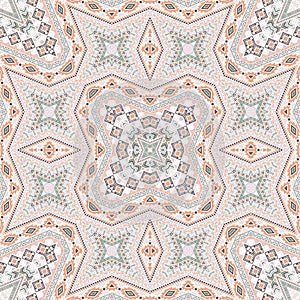 Spanish endless ornament graphic design. Damask geometric texture. Carpet print in ethnic style.
