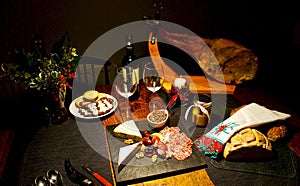 Spanish festive gourmet table, Christmas