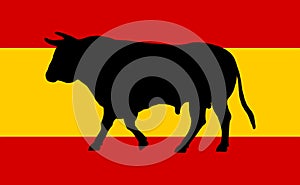 A spanish flag with bull