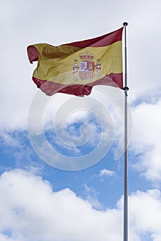 Spanish flag flying in the wind photo