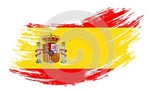 Spanish flag grunge brush background. Vector illustration.