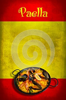 Spanish flag with paella