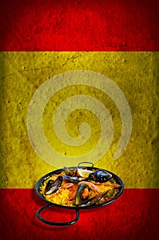 Spanish flag with paella