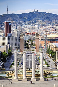 Spanish and Fountains' Squares and Tibidabo, Barcelona, Spain