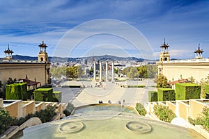 Spanish and Fountains' Squares and Tibidabo, Barcelona, Spain