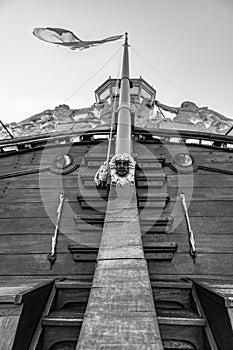 Spanish galleon battle ship replica in port of Genova city