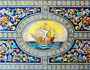 Spanish galleon, house of Seville, Spain