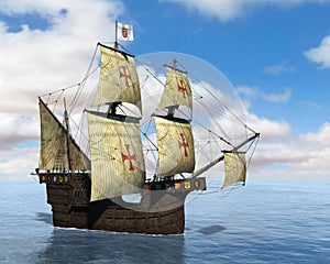 Spanish Galleon, Sailing Ship, Ocean, Sea