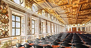 The Spanish Hall of famous Ambras Castle, Innsbruck, Austria