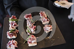 Spanish ham served as tapas