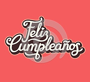 Spanish Happy Birthday lettering design photo