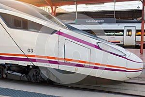 Spanish highspeed train AVE in Chamartin Station