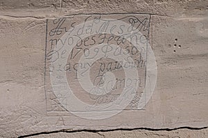 Spanish inscription at El Morro National Monument photo