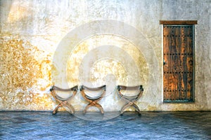 Spanish interior with chairs