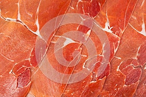 Spanish jamon iberico sliced photo