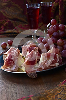 Spanish jamon with melon