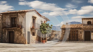 Spanish Knockdown: Small Houses In Courtyard With Realistic Landscapes