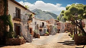 Spanish Knockdown: Uhd Image Of An Old Spanish Village In The Morning