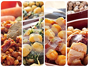 Spanish legume stews collage photo