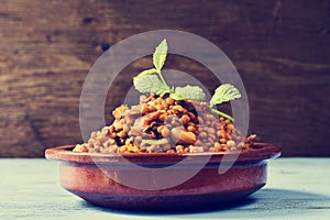 Spanish lentil stew, filtered photo