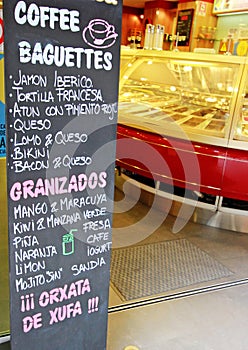 Spanish Menu