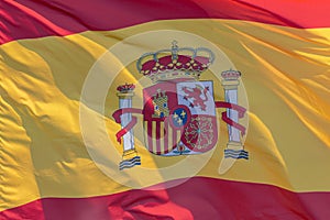 Spanish national flag. Kingdom of Spain. ESP