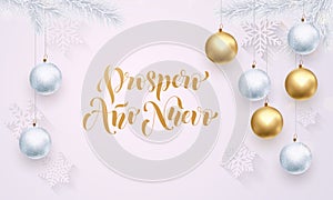Spanish New Year Prospero Ano Nuevo white decoration golden greeting photo