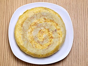 Spanish omelet. Potatoes omelet.