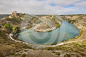 Spanish picturesque medieval fortress and river in Alarcon. Tourism. Spain photo