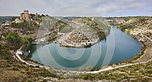 Spanish picturesque medieval fortress and river in Alarcon. Tourism. Spain photo