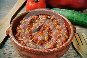 Spanish pisto, a typical vegetables stew