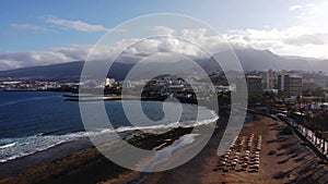 Spanish resorts.Tenerife. Las Americas beach. Aerial view