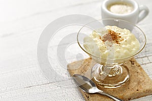 Spanish rice pudding, arroz con leche photo