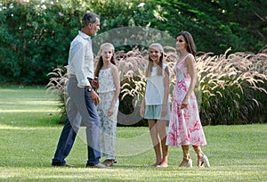 Spanish Royal Family holidays in Mallorca Marivent palace gardens wide