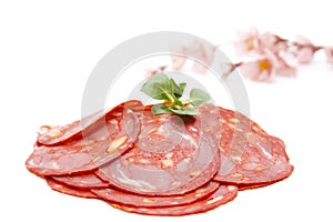 Spanish salamis with flower