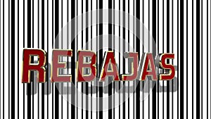 Spanish Sale 3D With Barcode Abstract Line Background photo