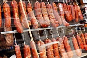 Spanish sausage in a store photo