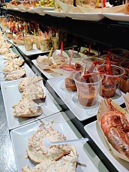 Spanish seafood tapas bar varied