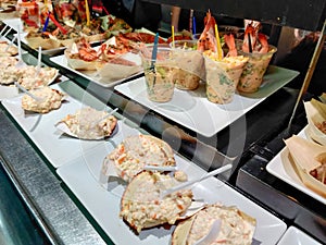 Spanish seafood tapas bar varied