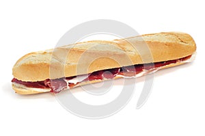 Spanish serrano ham sandwich photo