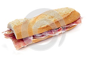 Spanish serrano ham sandwich photo