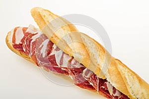 Spanish serrano ham sandwich photo