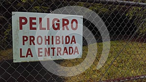 spanish sign Peligro Prohibida la entrada