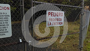 spanish sign Peligro Prohibida la entrada photo