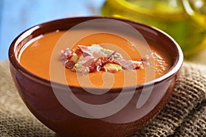 Spanish slamorejo or porra, a cold tomato soup photo