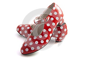 Spanish speckles red white shoes