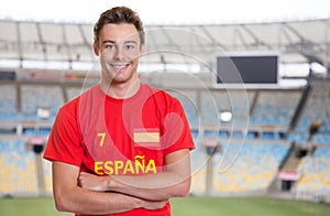 Spanish sports fan at soccer stadium