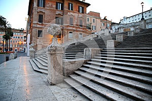 Spanish square with Spanish Steps in Rome Italy