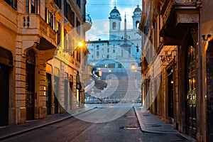 Spanish stairs and church